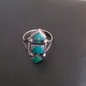 Native American Jade/TURQUOISE/Sterling ring